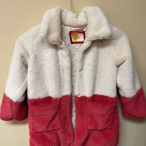 Boden Pink and Cream Kids Puffer Jacket